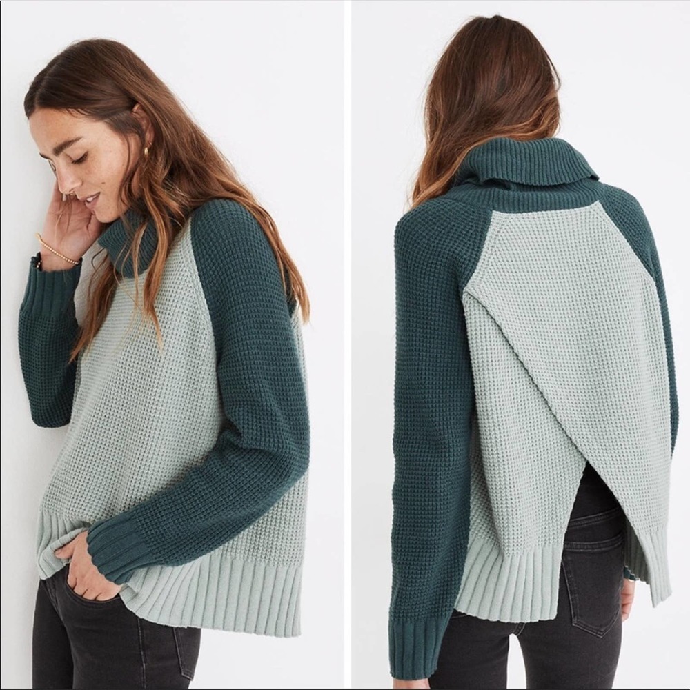 MADEWELL Eastbrook Colorblock Turtleneck Sweater size XS